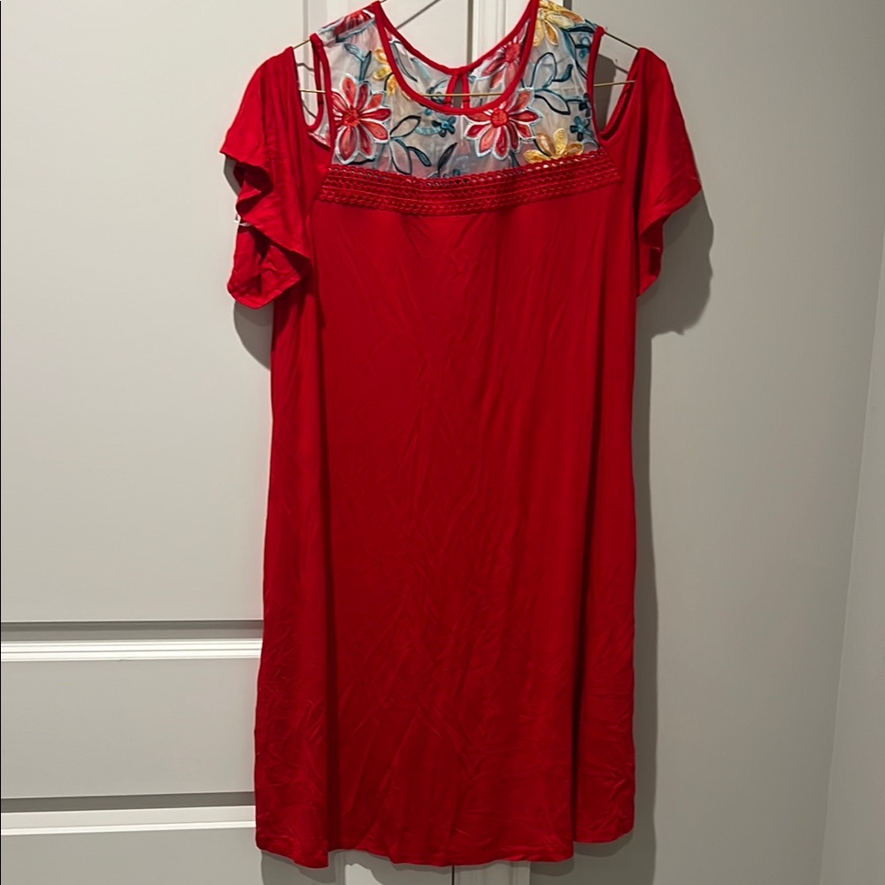 Apt. 9 Red Embellished Ruffled Sundress